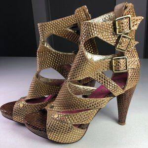 Sexy Jeffery Campbell Gold Heels